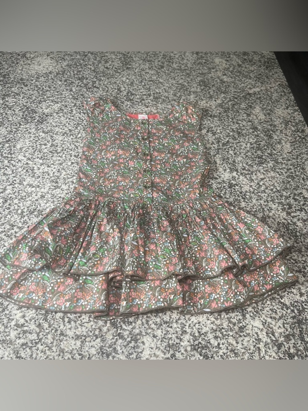 Girl's Matilda Jane Serendipity Brown Floral Tiered Riddle Dress Girls 6